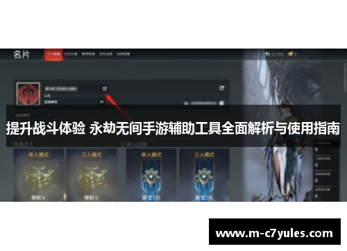 提升战斗体验 永劫无间手游辅助工具全面解析与使用指南